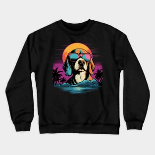 Retro Wave Beagle Dog Crewneck Sweatshirt